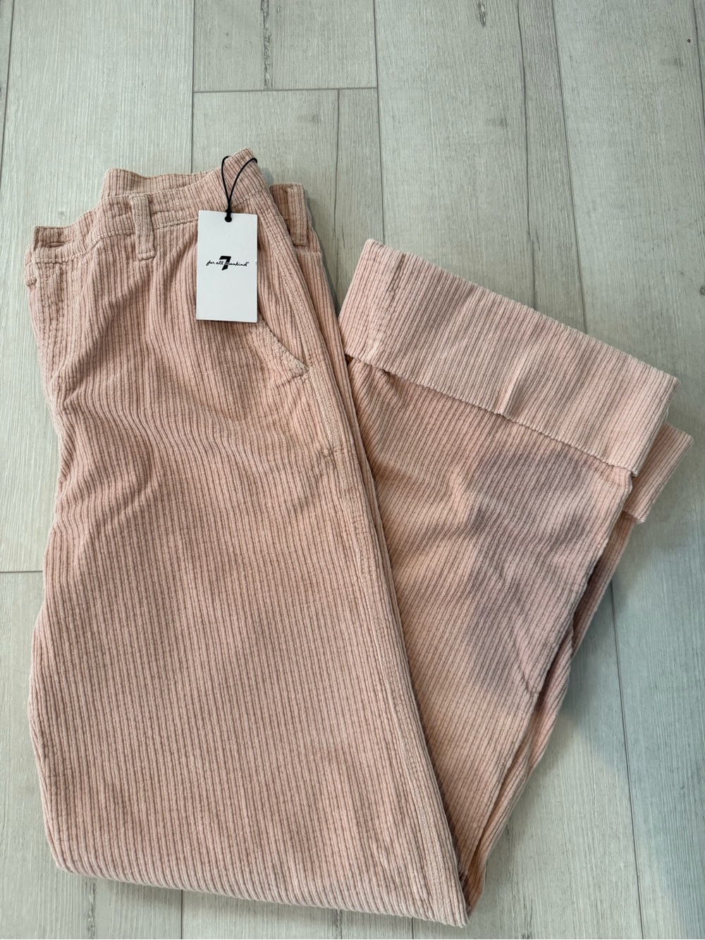 7 For All Mankind Blush Pink Corduroy Trousers